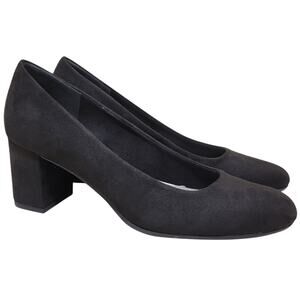 Easy Street Women Proper Classic Pump Heels Size US 7.5M Black Faux Suede